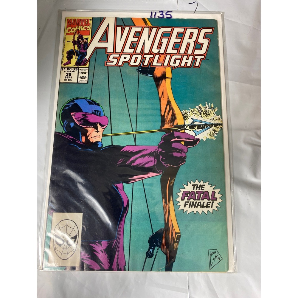 Avengers‎ Spotlight 36 Hawkeye The Fatal Finale Marvel Comics Sept 1990 Copper